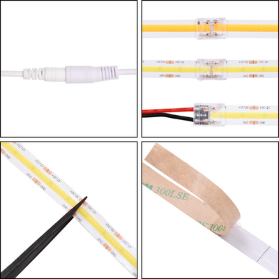UL Flexible LED Strip Famous Chip 24V Ultra Thin Silicone 10mm carte PCB IP20 528 lampes à LED à base de cob