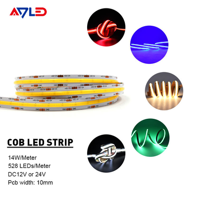 lumière de bande Dotless de l'ÉPI LED de 12V 24V Chip On Board Dimmable flexible 10mm