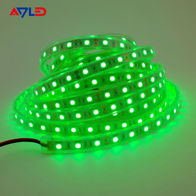 5050 lumières de bande simples imperméables de la couleur LED 12V 24V IP65 extérieur vert bleu blanc chaud IP68