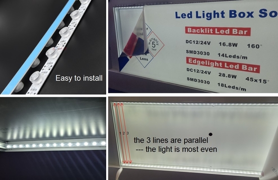 Boîte à lumière en tissu LED SEG à double face éclairée à la barre LED