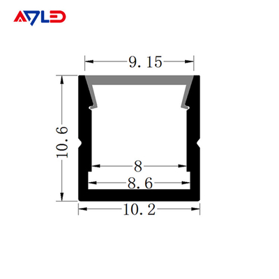 PC diffuseur monté cadre en alliage Profiles de canaux rectangulaires feux de bande LED profil en aluminium