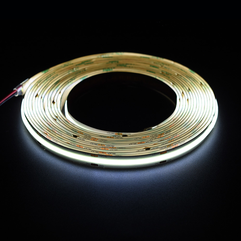 Fournir 528 puces 10mm Cob LED Strip Light 12V/24V pour les projets d'éclairage de bricolage