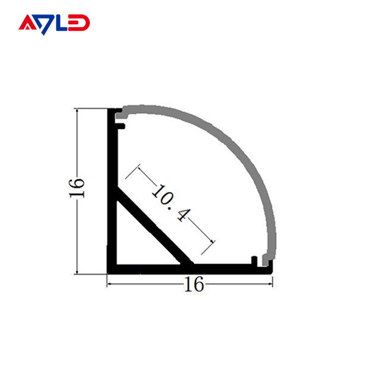 Profil de bande LED, canal diffuseur de lumière, coin d'extrusion, canal LED Profil en aluminium pour bande LED